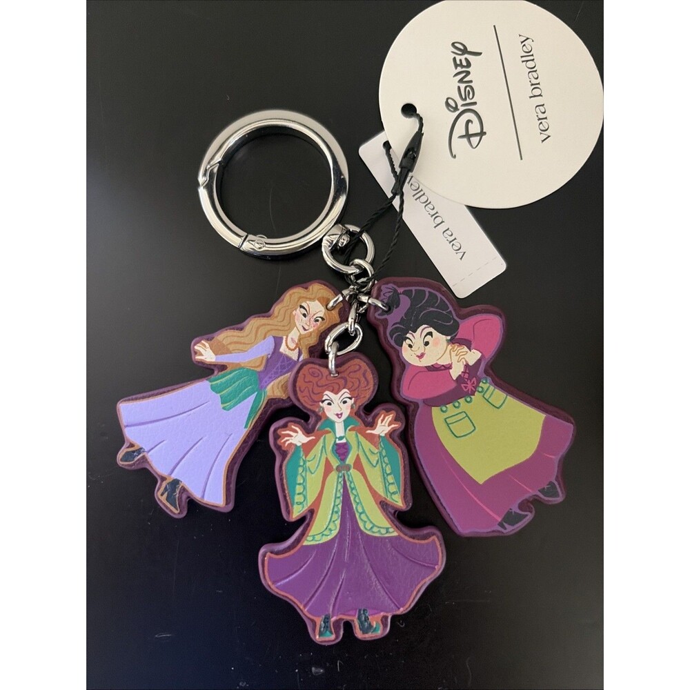 Vera Bradley Disney Hocus Pocus Blooms & Brooms Bag Charm Sanderson Sisters NWT